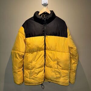 H&M Divided University Gold Black Men Puffer Jacket Coat Size Medium